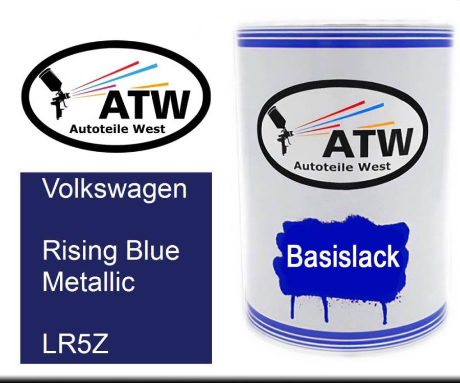 Volkswagen, Rising Blue Metallic, LR5Z: 500ml Lackdose, von ATW Autoteile West.